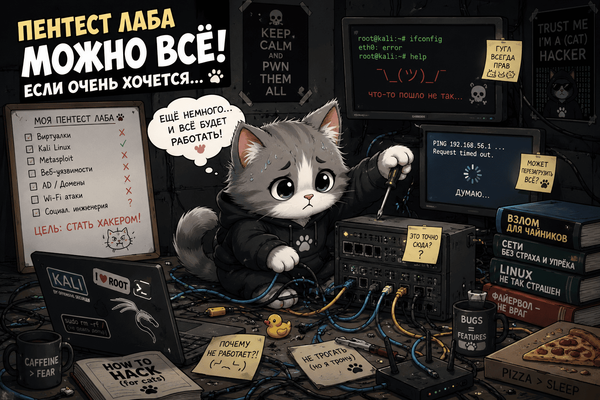 Когда котику делать нечего он поднимает свою лабораторию